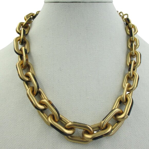 Chico's Jewelry - Chico's Women's Gold & Tortoiseshell Chain Link Necklace Jewelry Old Money NEW